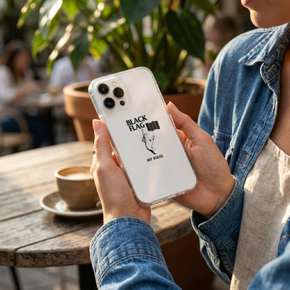 Vintage Punk Rock Graphic Transparent Case - Black Flag Edition