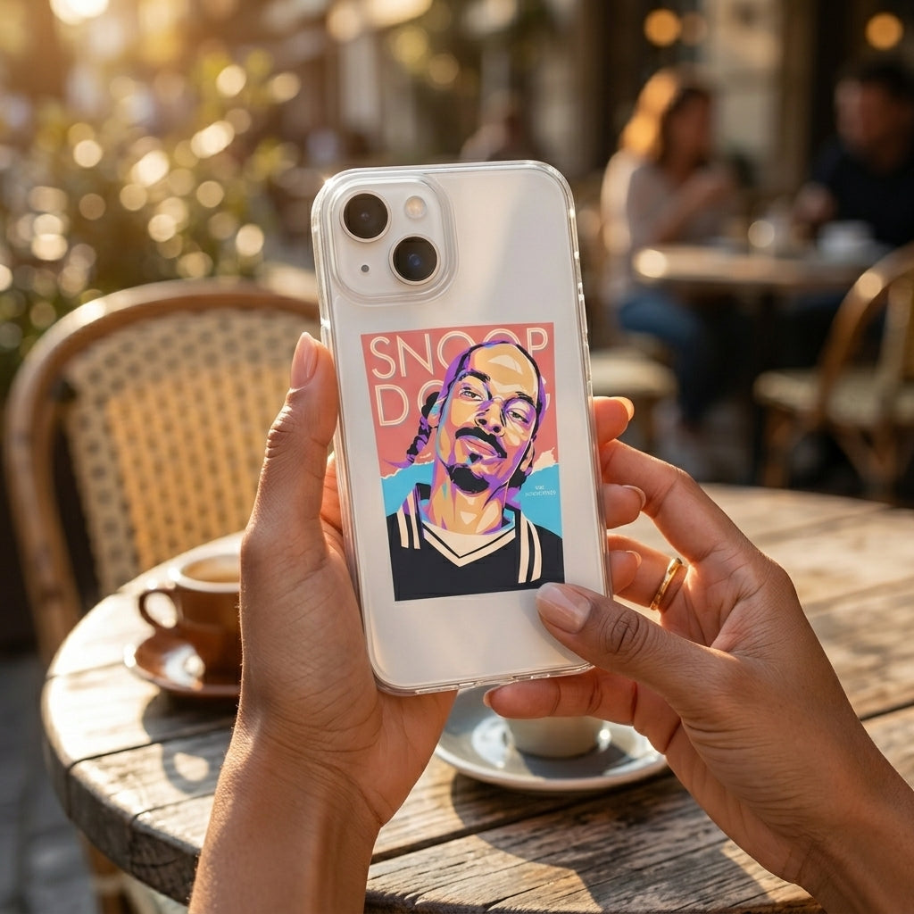 Snoop Dogg Pop Art Clear iPhone Case | Retro Hip Hop Cover