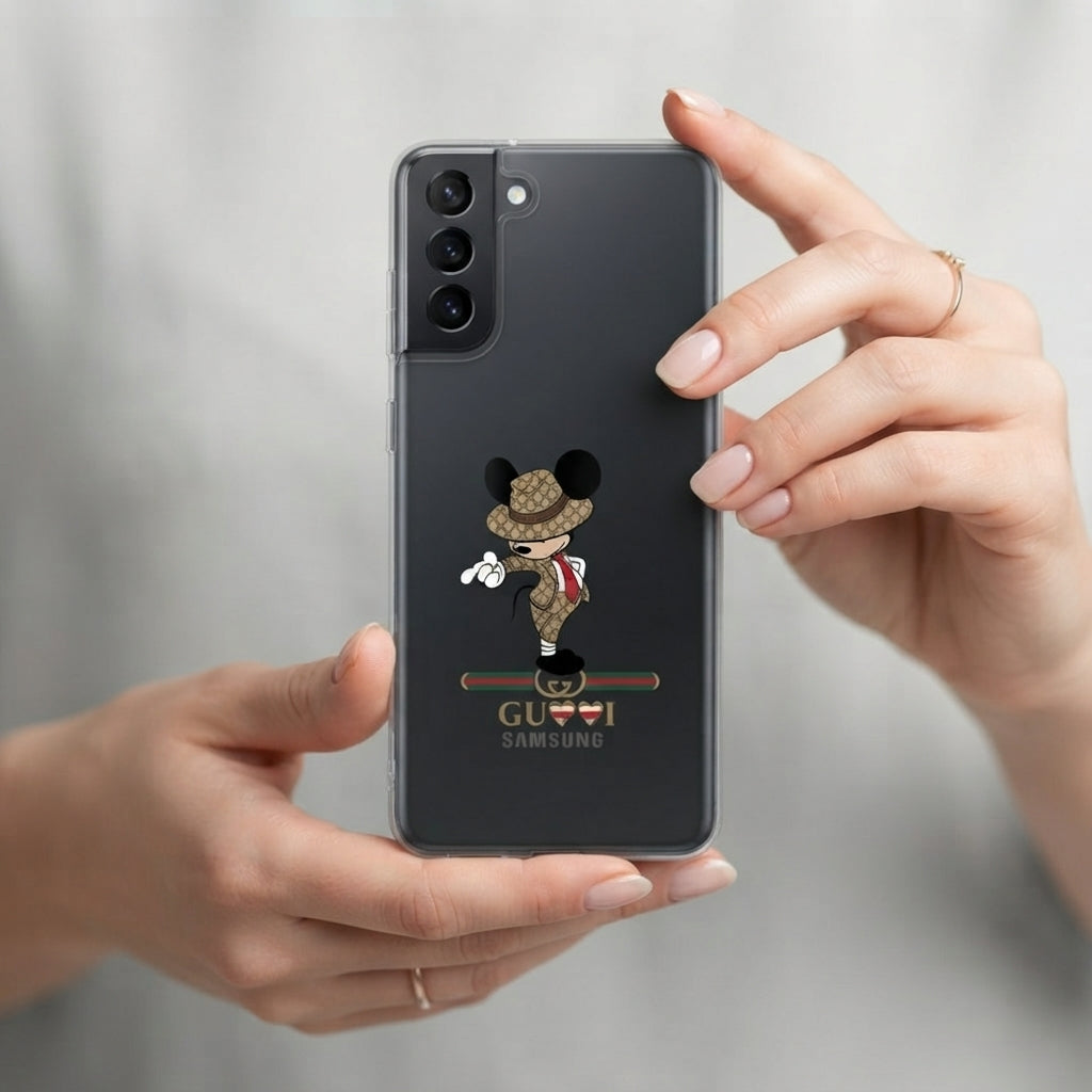 Dapper Mickey Mouse Designer Suit Clear Case for Samsung Galaxy