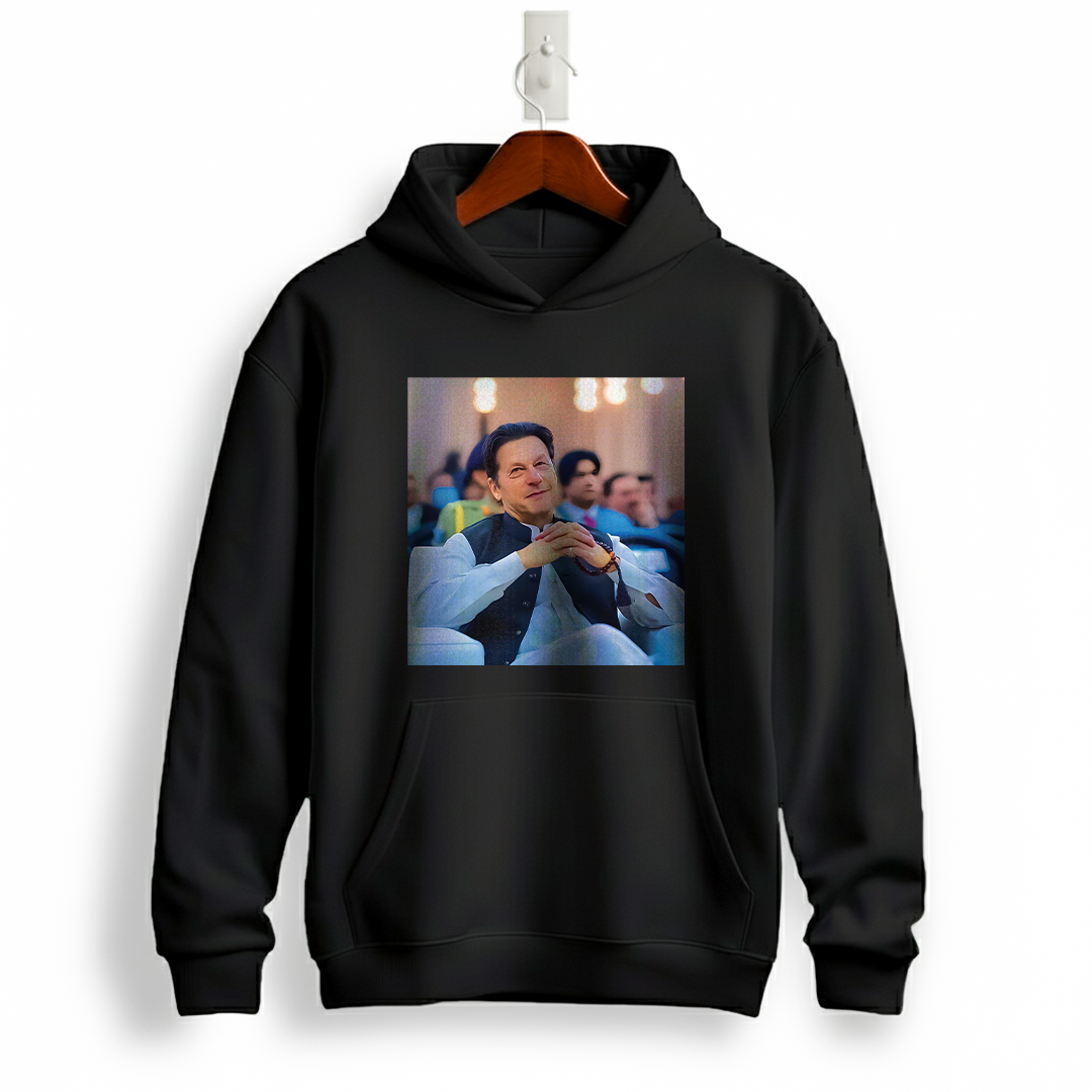 Imran Khan Portrait Black Hoodie