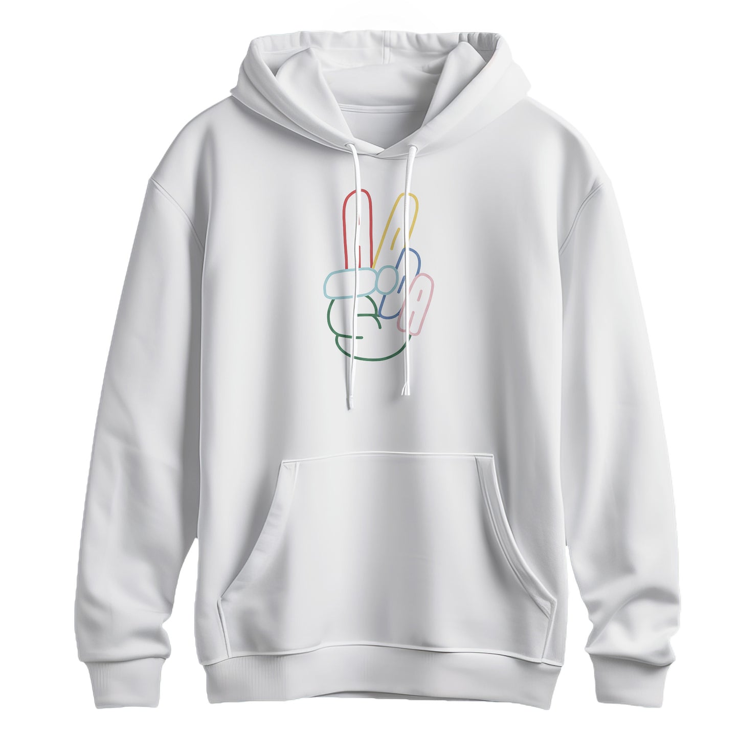 Classic Neon Peace Sign Graphic Hoodie