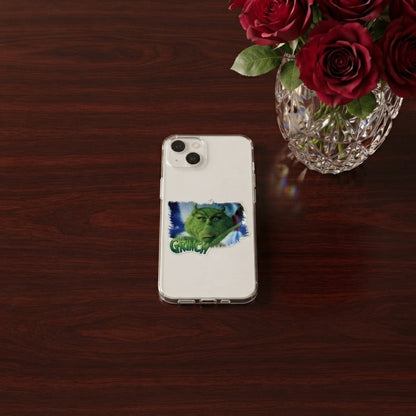 The Grinch Christmas Graphic Clear Case Funny Green Movie Character Protective Phone Cover for iPhone