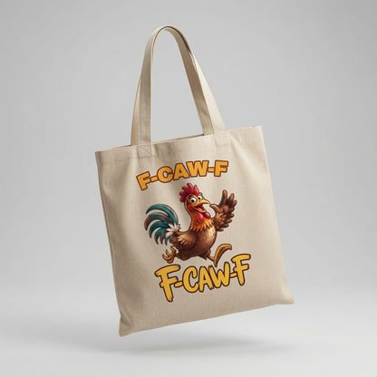 Running Rooster "F-CAW-F" Funny Canvas Tote Bag