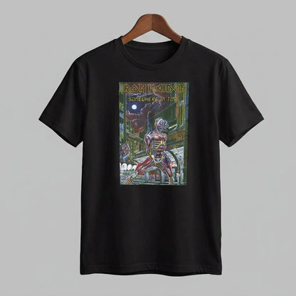 Iron Maiden Somewhere in Time Retro Sci-Fi Graphic T-Shirt