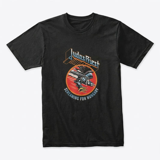 Judas Priest Screaming for Hungary Heavy Metal Graphic T-Shirt