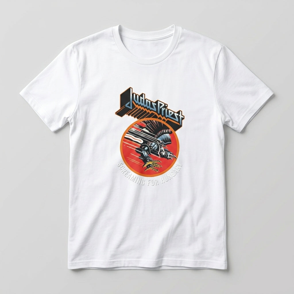 Judas Priest Screaming for Hungary Heavy Metal Graphic T-Shirt