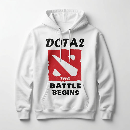 Dota 2 The Battle Begins Hoodie MOBA Gaming Sweatshirt Pullover Gamer Gift Mens
