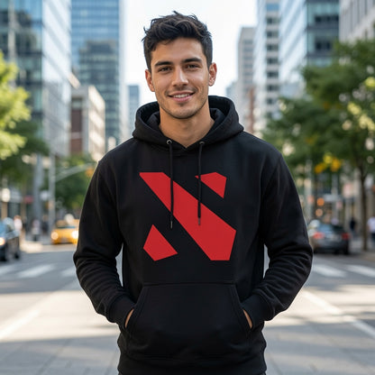 Dota 2 Hoodie Gaming Pullover Graphic Sweatshirt Black White Gamer Gift Mens