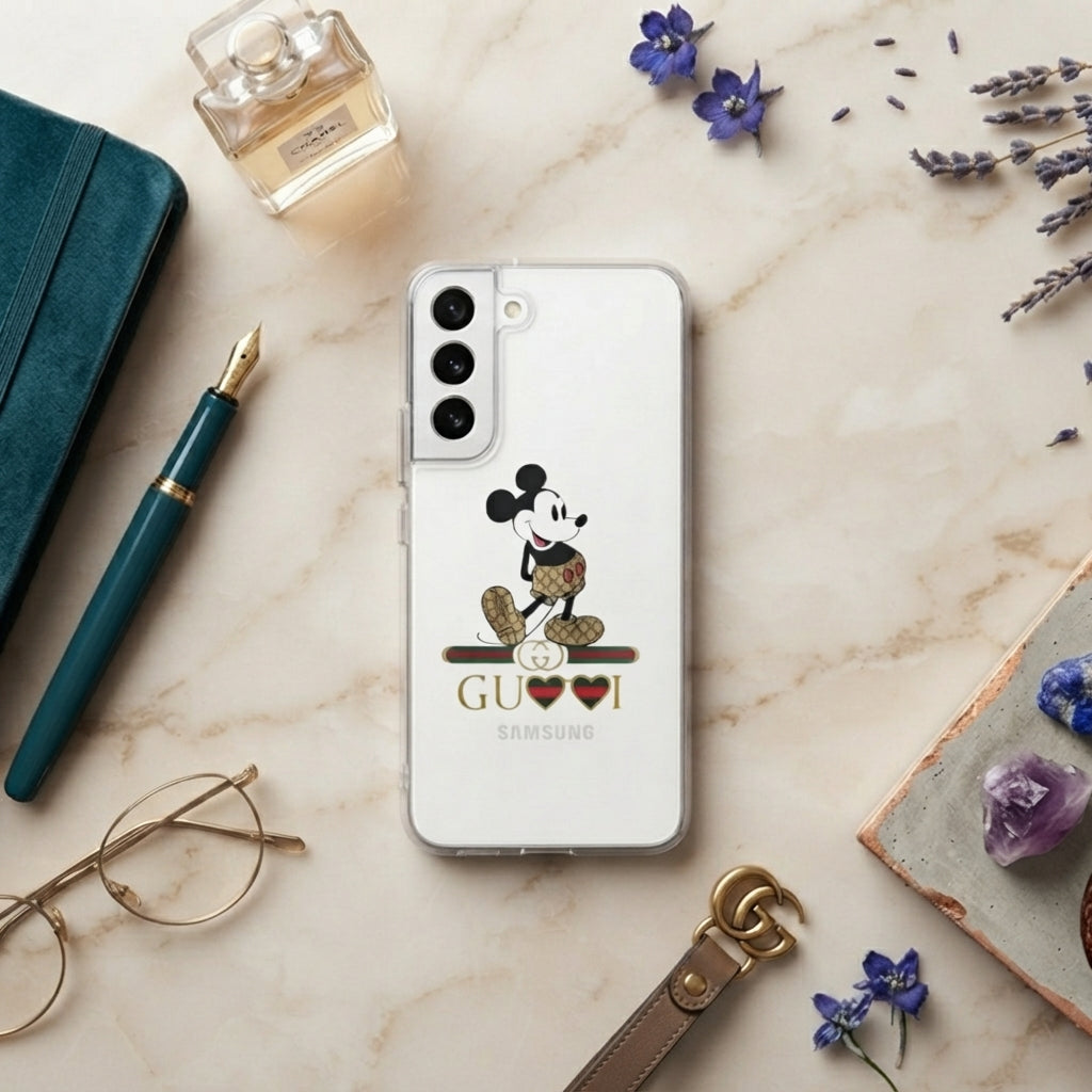 Mickey Mouse Designer Monogram Clear Case for Samsung Galaxy