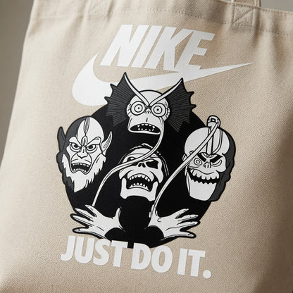 Classic Monster Characters Graphic Canvas Tote Bag | Dark Fantasy Cotton Tote