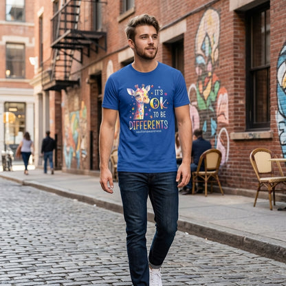 It's OK to Be Different Giraffe T-Shirt | Autism Awareness Graphic Tee