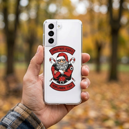 Cool Santa Christmas Squad Worldwide Tour Clear Case for Samsung Galaxy | Graphic Phone Cover