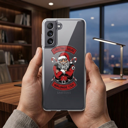 Cool Santa Christmas Squad Worldwide Tour Clear Case for Samsung Galaxy | Graphic Phone Cover
