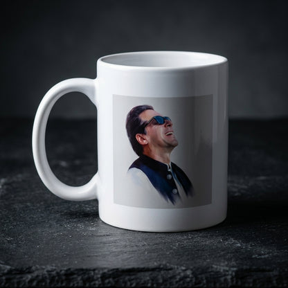 Iconic Imran Khan Laughing Graphic Ceramic Cup – High-Quality Printed Tea & Coffee Drinkware