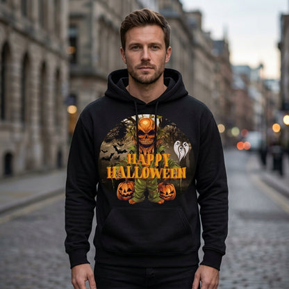 Happy Halloween Evil Pumpkin Monster Scary Bats Pullover Hoodie