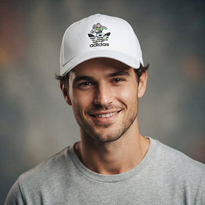 Space Ranger Hero Graphic White Baseball Cap - Adjustable Streetwear Hat