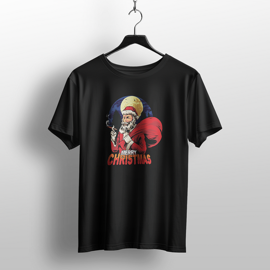 Stoned Santa Cigar Smoking Christmas T-Shirt
