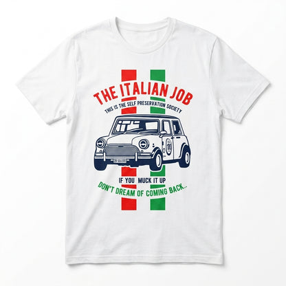 The Italian Job Mini Cooper Retro British Racing Graphic T-Shirt