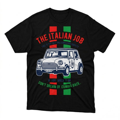 The Italian Job Mini Cooper Retro British Racing Graphic T-Shirt