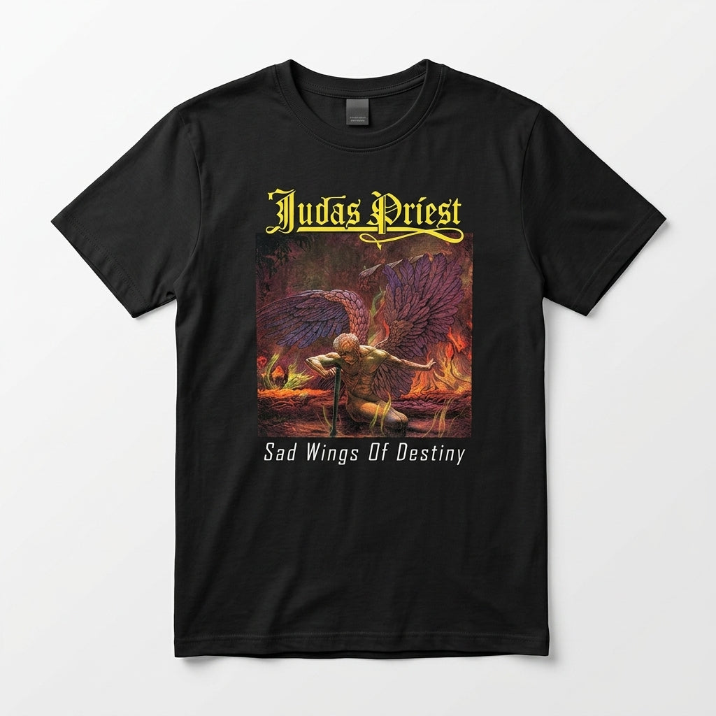 Judas Priest Sad Wings of Destiny Album Art Graphic T-Shirt