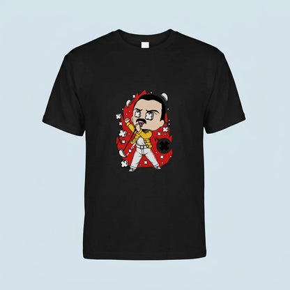Queen Freddie Mercury Retro Cartoon Chibi Graphic T-Shirt