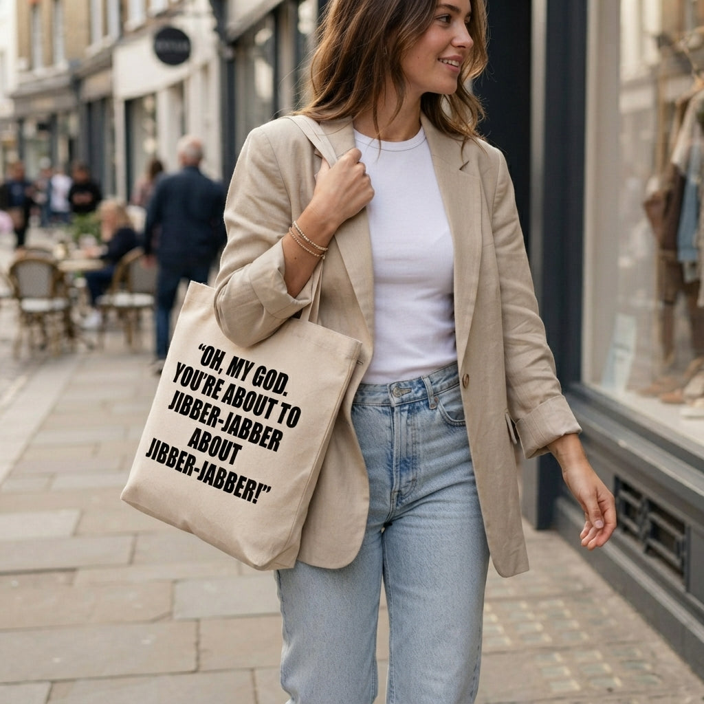 "Oh, My God. You're About To Jibber-Jabber About Jibber-Jabber!" Canvas Tote Bag