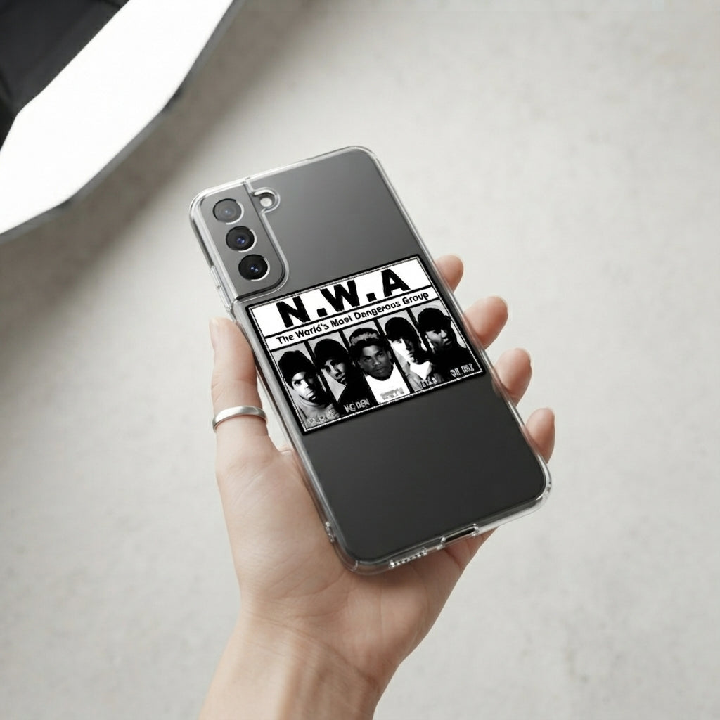 Samsung Clear Phone Case – N.W.A Vintage Hip Hop Music Cover