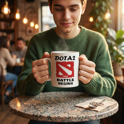 Dota 2 The Battle Begins Ceramic Coffee Mug 11oz Premium White Gaming Cup Gift for Gamers