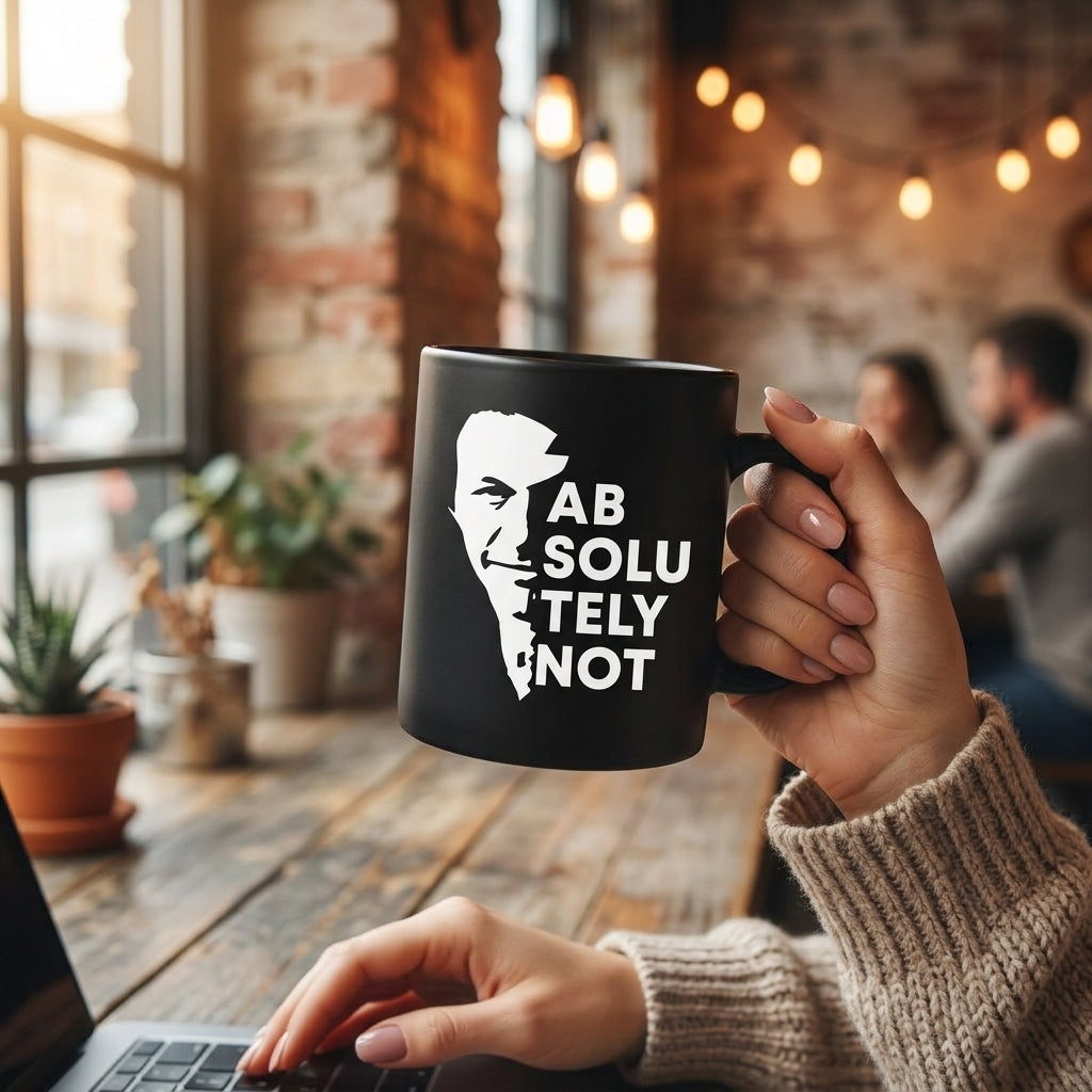 Imran Khan Absolutely Not Black Ceramic Coffee Mug - Bold Statement Sarcastic Political Quote Drinkware Cup (11oz)
