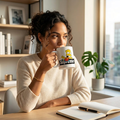 Funny Bart Simpson Black Box Logo Vinyl Decal – Waterproof Artwork for Mugs