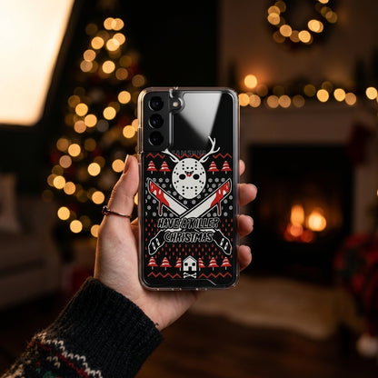 Have a Killer Christmas Horror Hockey Mask Clear Case for Samsung Galaxy | Festive Phone Cover
