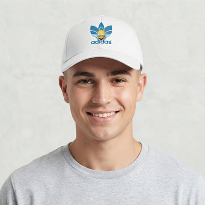 Cool Cartoon Character Graphic Baseball Cap - Adjustable Streetwear Hat (Black & White)