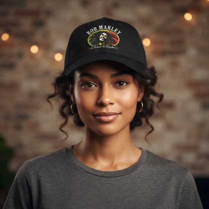 Bob Marley Tribute to Freedom Graphic Baseball Cap - Reggae Legend Cap (Black & White)