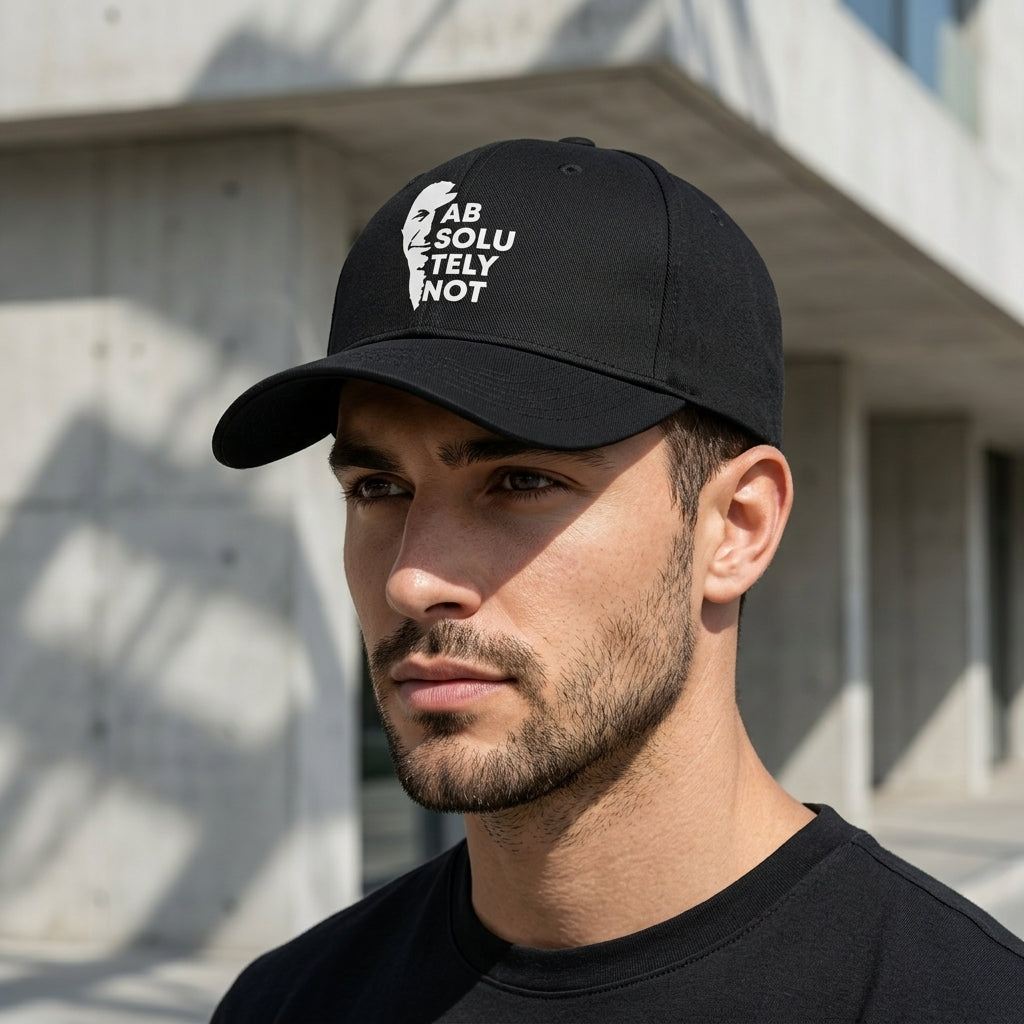Imran Khan Absolutely Not Graphic Baseball Cap - Patriotic Quote Cap (Black & White)
