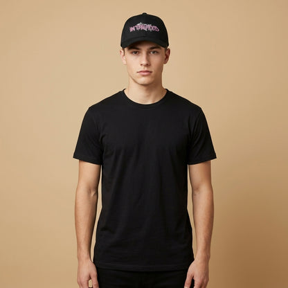 In The Hood Graffiti Style Graphic Baseball Cap - Urban Streetwear Cap (Black)