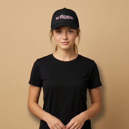 In The Hood Graffiti Style Graphic Baseball Cap - Urban Streetwear Cap (Black)