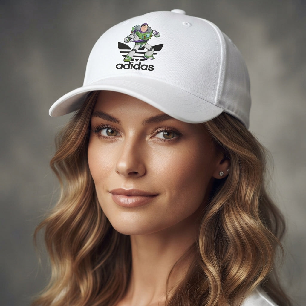 Space Ranger Hero Graphic White Baseball Cap - Adjustable Streetwear Hat
