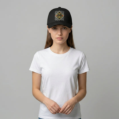 Designer GG Interlocking Diamond Emblem Graphic Baseball Cap - Luxury Fashion Cap (Black)