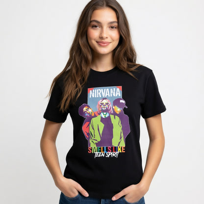 Nirvana "Smells Like Teen Spirit" Retro Pop Art Graphic Tee