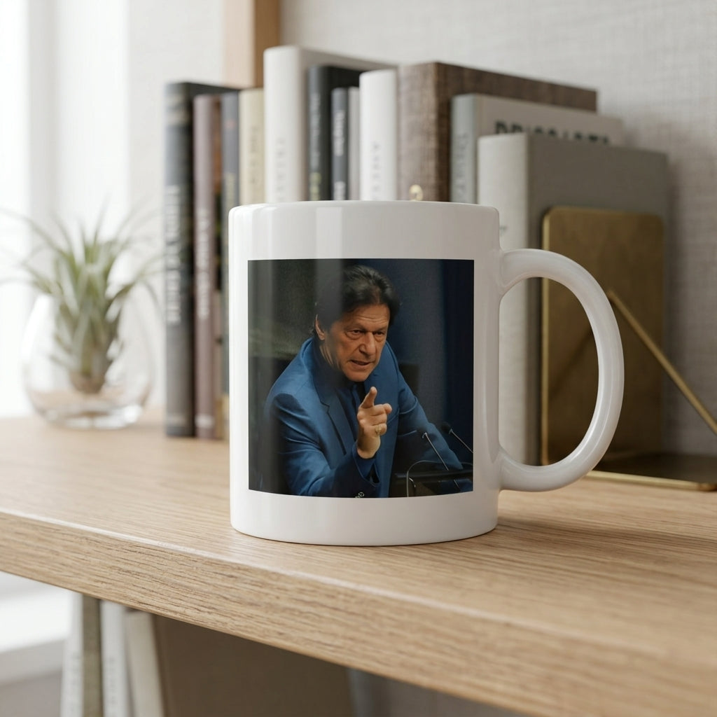 Imran Khan Speech Portrait Ceramic Cup – High-Quality Printed Tea & Coffee Cup