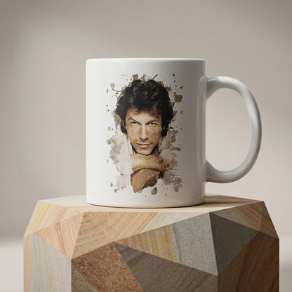 Imran Khan Watercolor Portrait Graphic Ceramic Cup – High-Quality Printed Tea & Coffee Drinkware