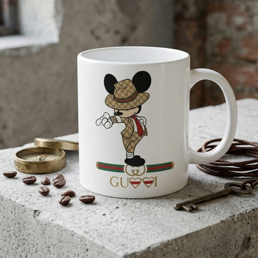Luxury Streetwear Designer Mouse Ceramic Coffee Mug – Trendy Fashion Cartoon Character Tea Cup & Unique Birthday Gift