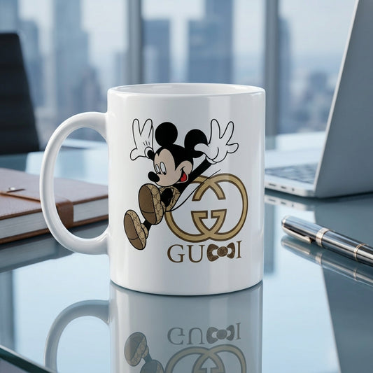 Playful Designer Mouse Graphic Ceramic Coffee Mug – Trendy Fashion Cartoon Art Tea Cup & Unique Desk Drinkware