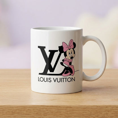 Cute Pink Minnie LV Vinyl Sticker – Waterproof Decal for Mugs, Laptops & Tumblers