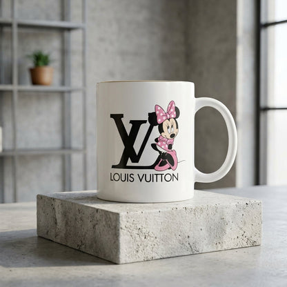 Cute Pink Minnie LV Vinyl Sticker – Waterproof Decal for Mugs, Laptops & Tumblers
