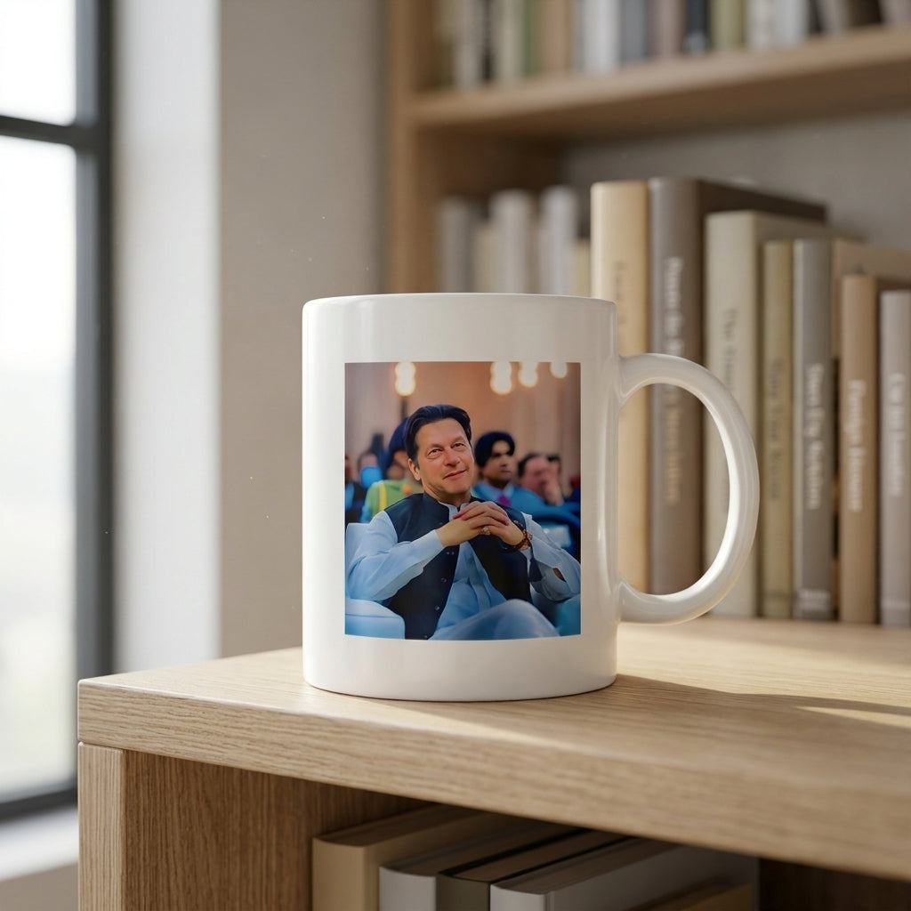 Imran Khan Portrait Printed White Ceramic Cup – Premium Quality Coffee & Tea Cup