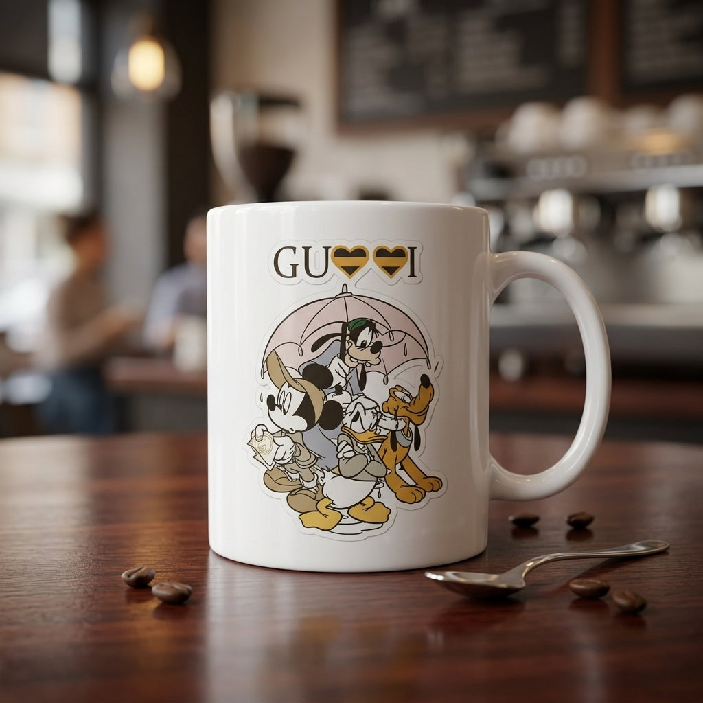 Retro Cartoon Squad Graphic Ceramic Coffee Mug – Trendy Classic Character Art Tea Cup & Unique Birthday Gift