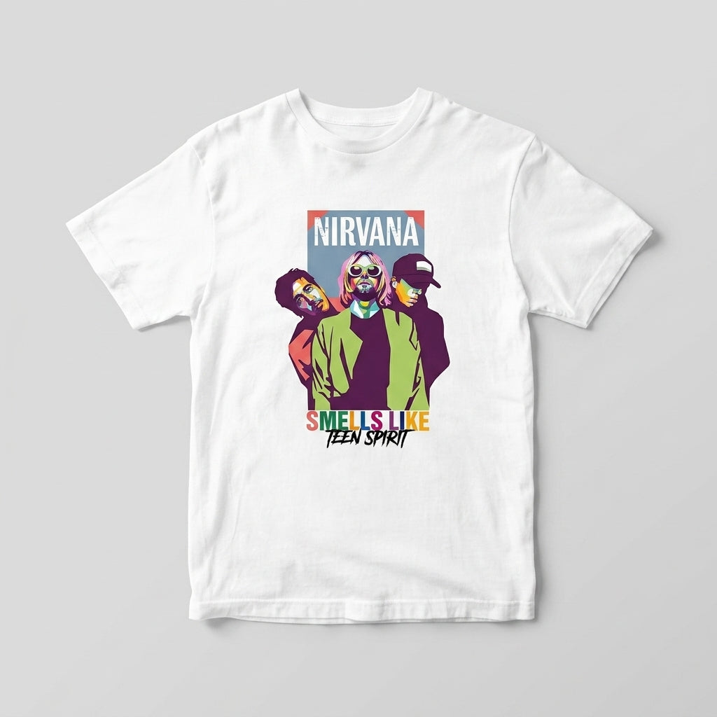Nirvana Smells Like Teen Spirit Pop-Art Graphic T-Shirt