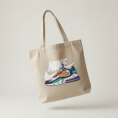 Retro Nike Air Max 270 React Sneaker Graphic Cotton Canvas Tote Bag