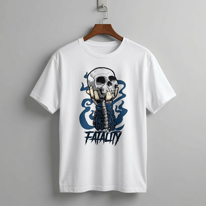 Men's "Fatality" Spine & Skull Graphic T-Shirt